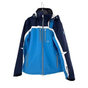 J Lindeberg Womens Ski Jacket Waterproof Windproof Breathable XL Blue Navy White